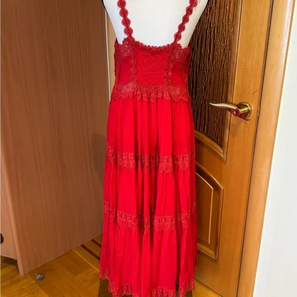 Charo Ruiz Red Lace Maxi Dress - Picture 15 of 16
